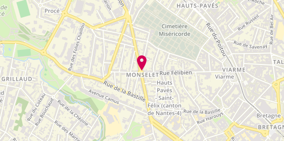Plan de Le Monselet, 3 place Emile Sarradin, 44000 Nantes
