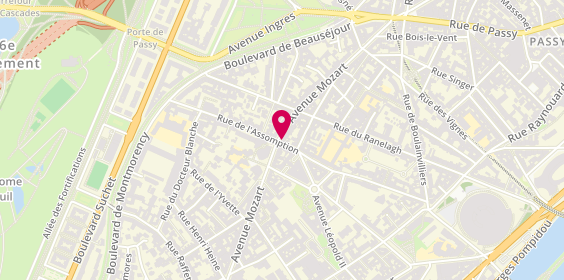 Plan de La Parisienne, 57 avenue Mozart, 75016 Paris