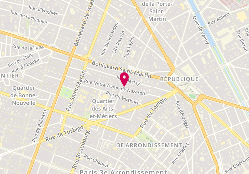 Plan de Petit Vapeur, 38 Rue Notre Dame de Nazareth, 75003 Paris